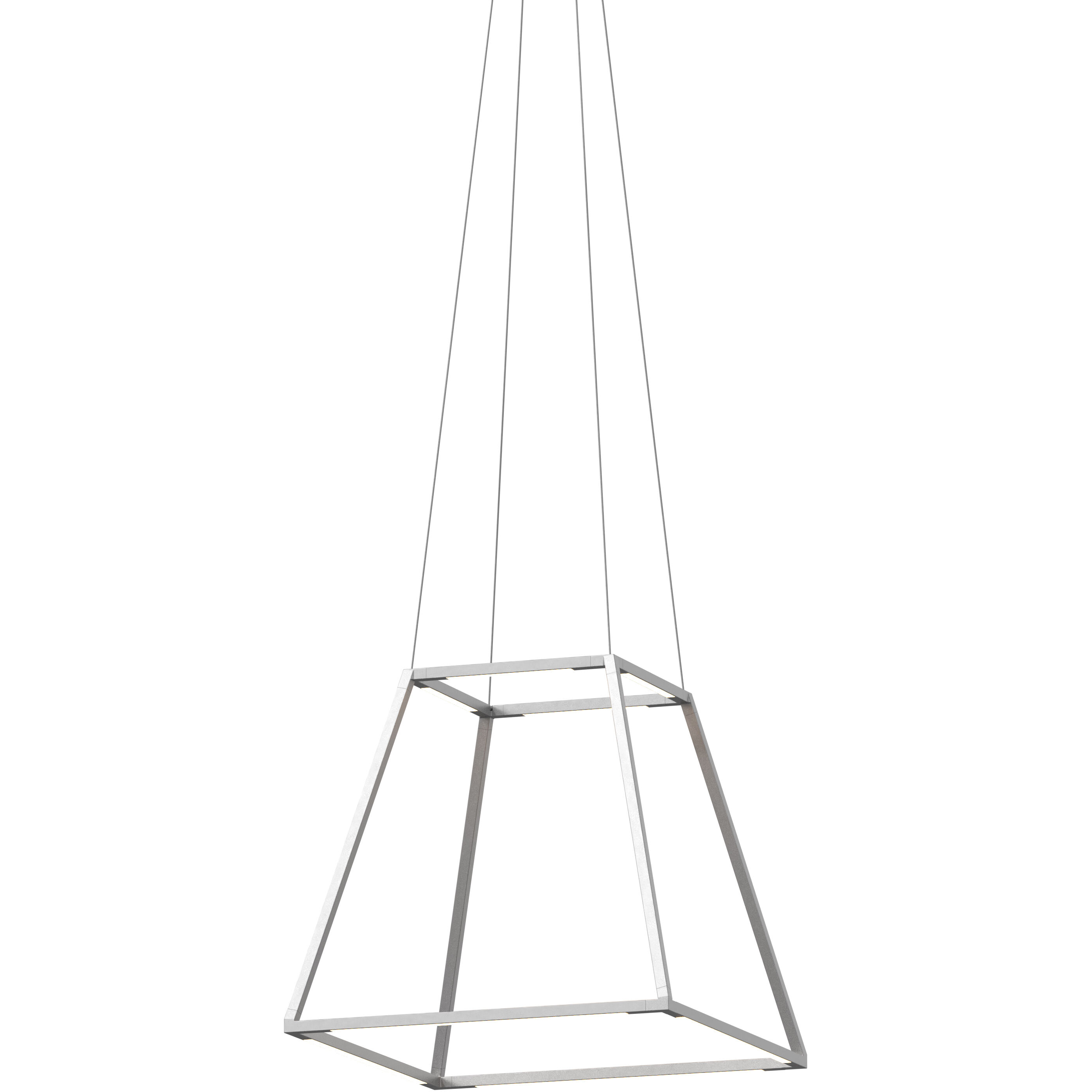 Z-Bar Rise LED 18 inch Silver Pendant Ceiling Light, Square